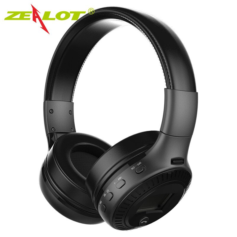 Wireless Headphones with FM Radio and microSD Playback