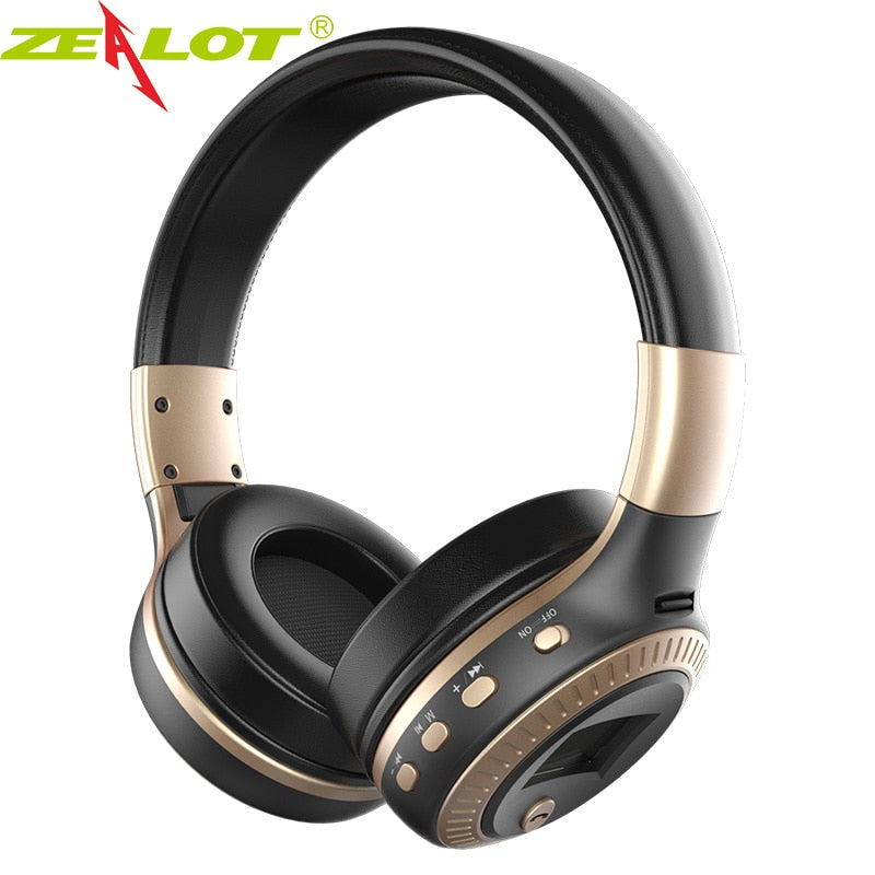 Wireless Headphones with FM Radio and microSD Playback