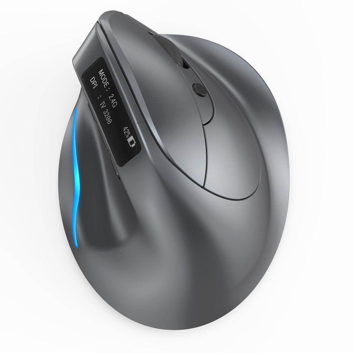 Vertical Ergonomic Wireless Mouse With OLED Display