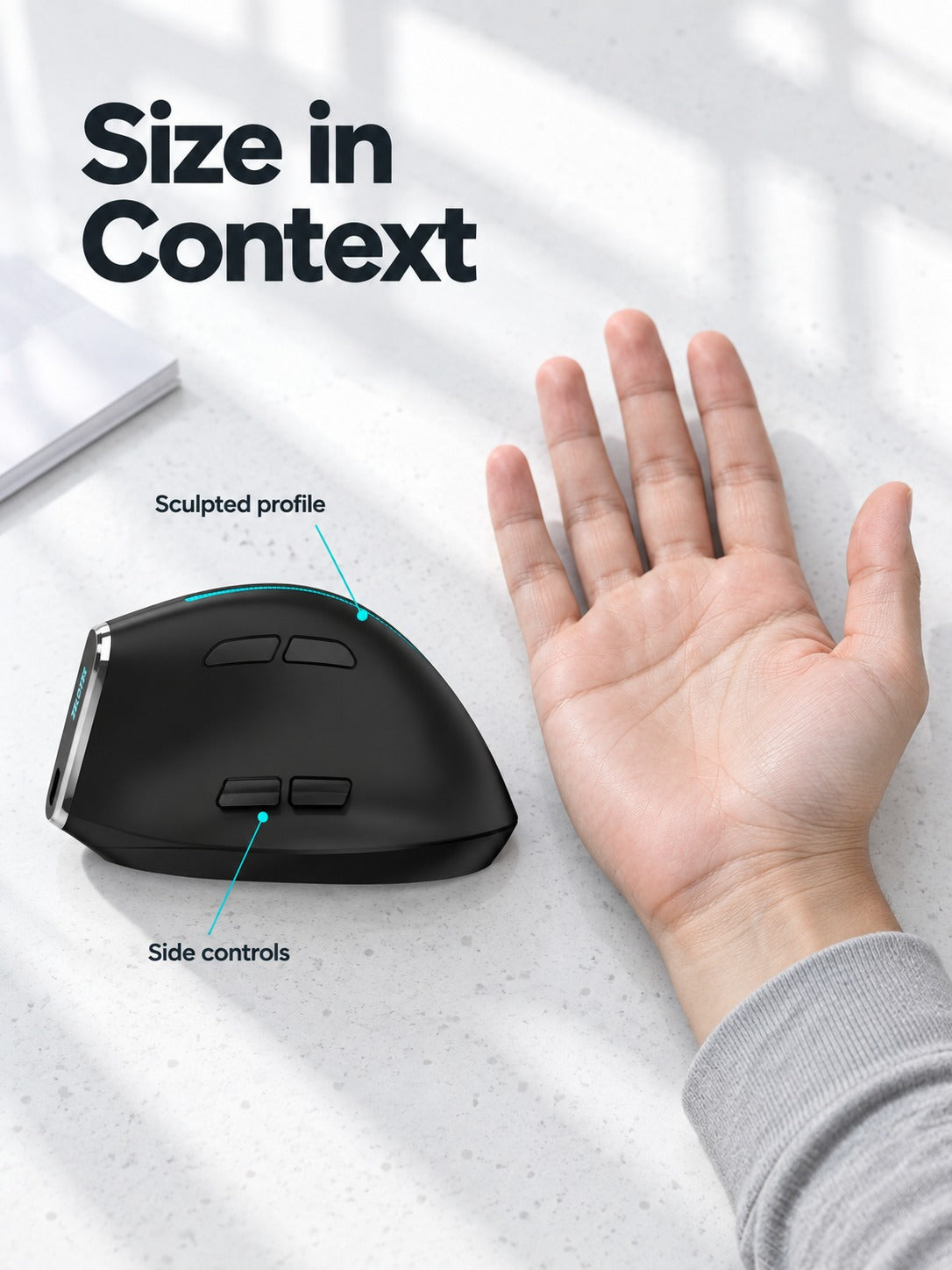 Vertical Ergonomic Mouse for Wrist-Neutral Office Comfort