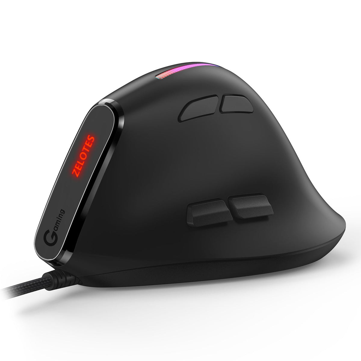 Vertical Ergonomic Gaming Mouse with RGB Light Strip