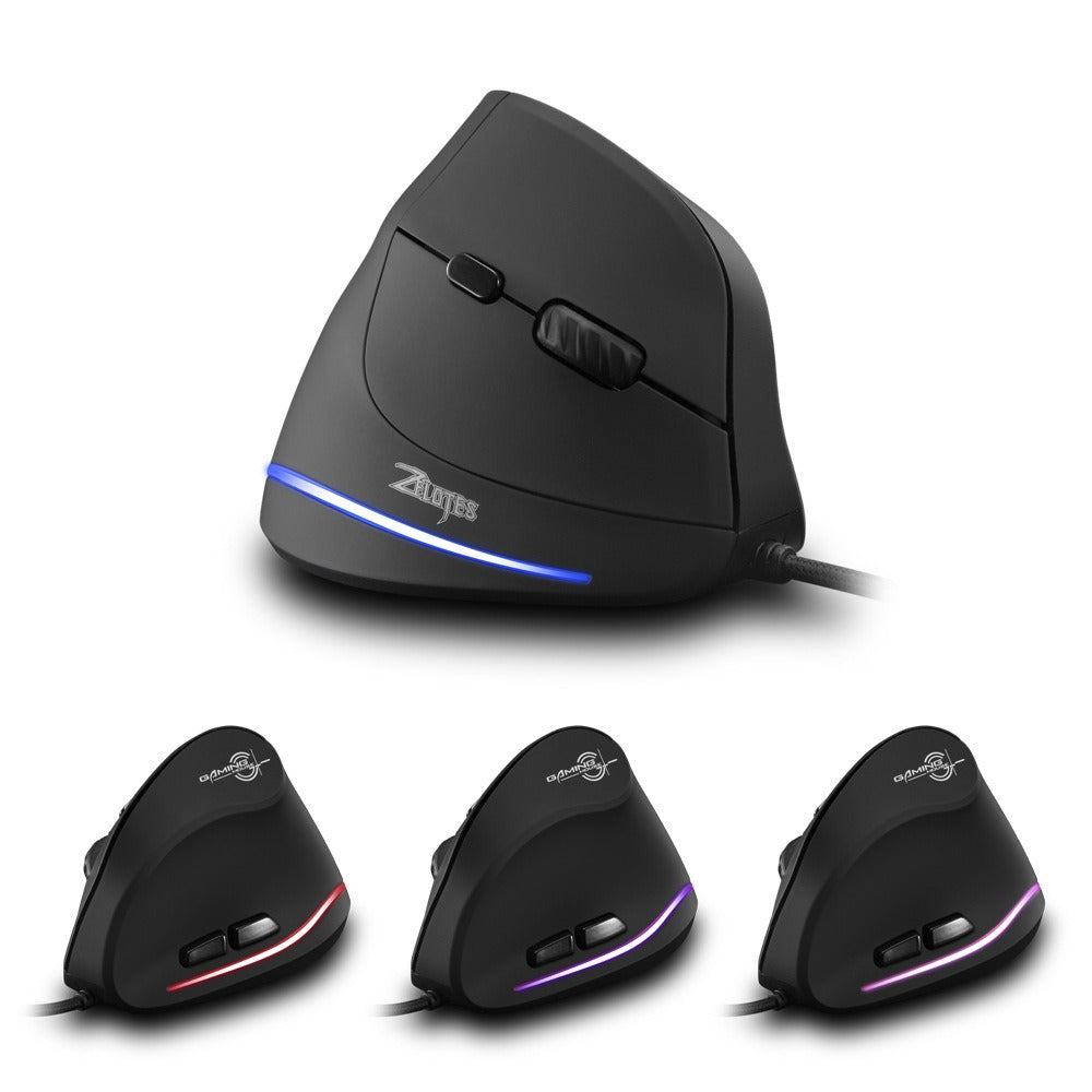 Vertical Ergonomic Wired Mouse for Wrist Strain Relief