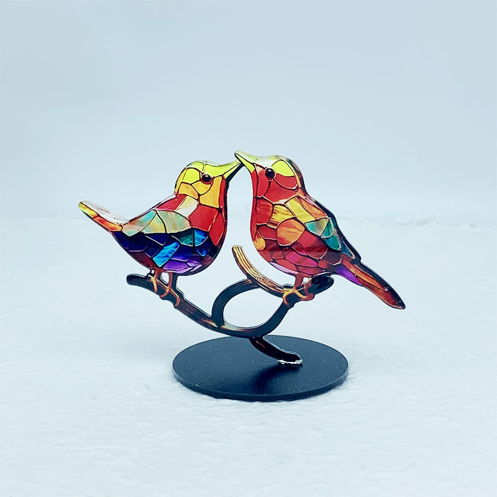 Bird Sculpture Decor – Colorful Nature Tabletop Accent