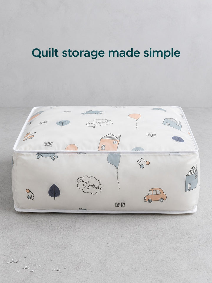 Zip-Sealed Quilt Storage Bag, Clear PEVA Large Capacity