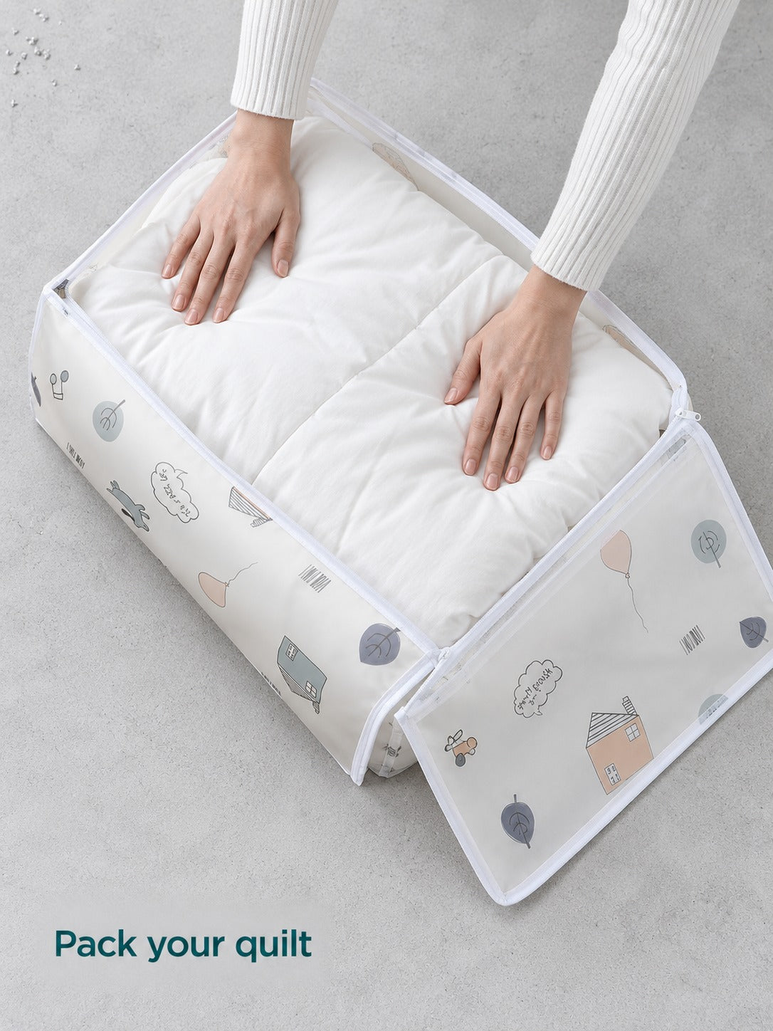 Zip-Sealed Quilt Storage Bag, Clear PEVA Large Capacity
