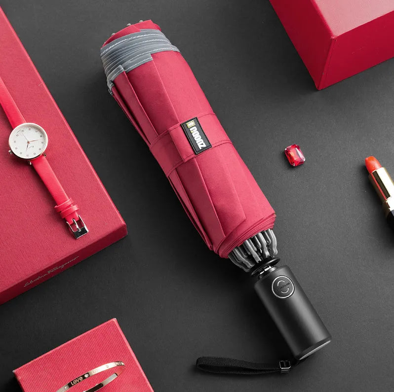 Men's Reverse Folding Automatic Umbrella with LED Light